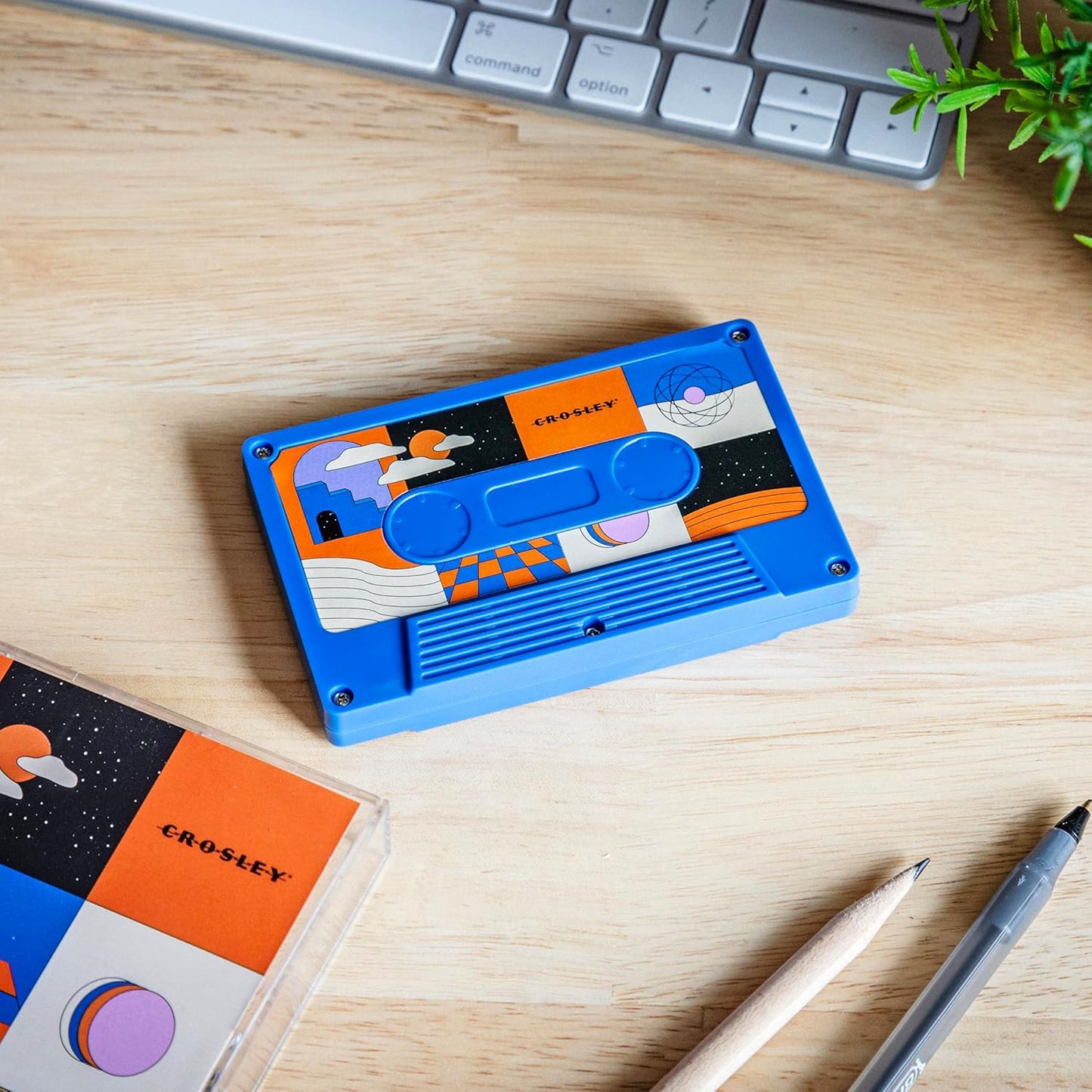 Crosley Cassette Bluetooth Speaker - Portable Tape Design in Surreal Cobalt