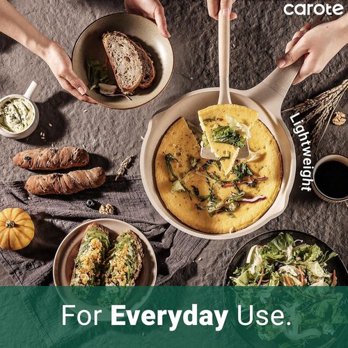 CAROTE 13-Piece Non-Stick Cookware Set - Taupe Induction Pots and Pans with Lids | Kitchen Essentials