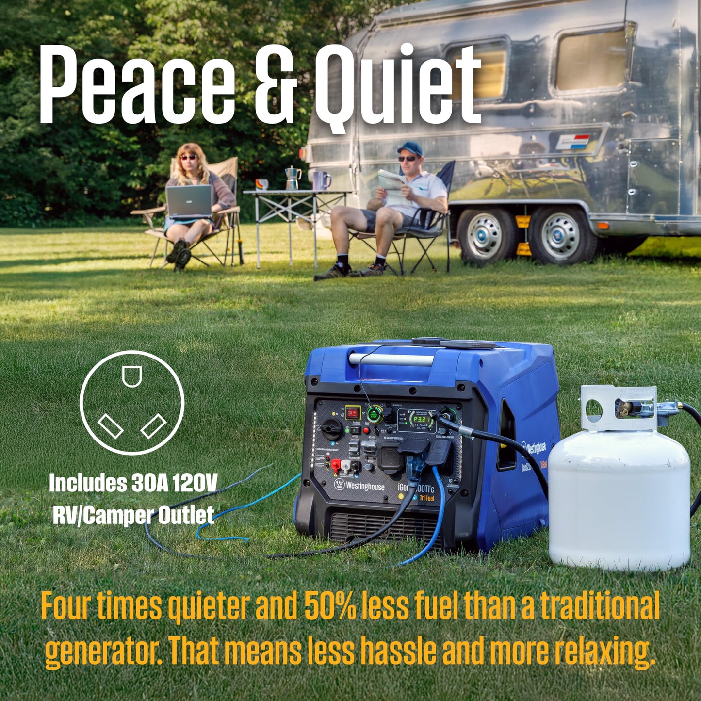 Westinghouse 8200 Peak Watt Tri-Fuel Portable Inverter Generator, Remote Electric Start, Transfer Switch Ready, Gas, Propane, Natural Gas, Low THD, Safe for Electronics, Parallel Capable, CO Sensor
