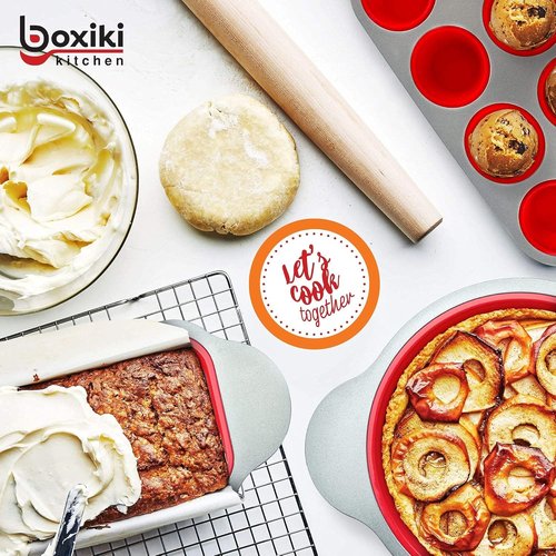 Boxiki Kitchen 13-Piece Non-Stick Silicone Bakeware Set - Versatile & Durable for Oven, Freezer, Dishwasher Use