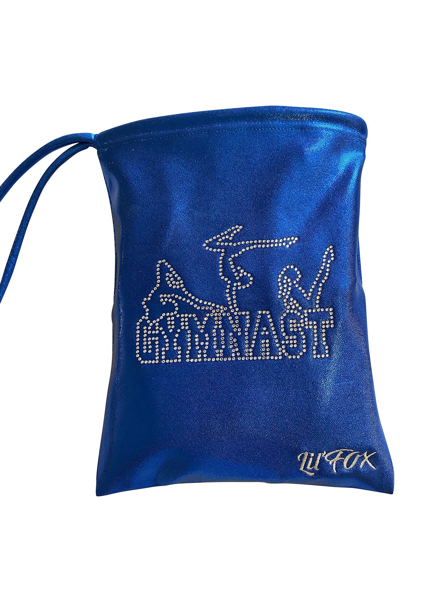 LIL'FOX 8"x10" Drawstring Gymnastics SMALL GRIP BAG 26x20cm - Lightweight Bag for Personal Equipment - Shiny Foil Rhinestones