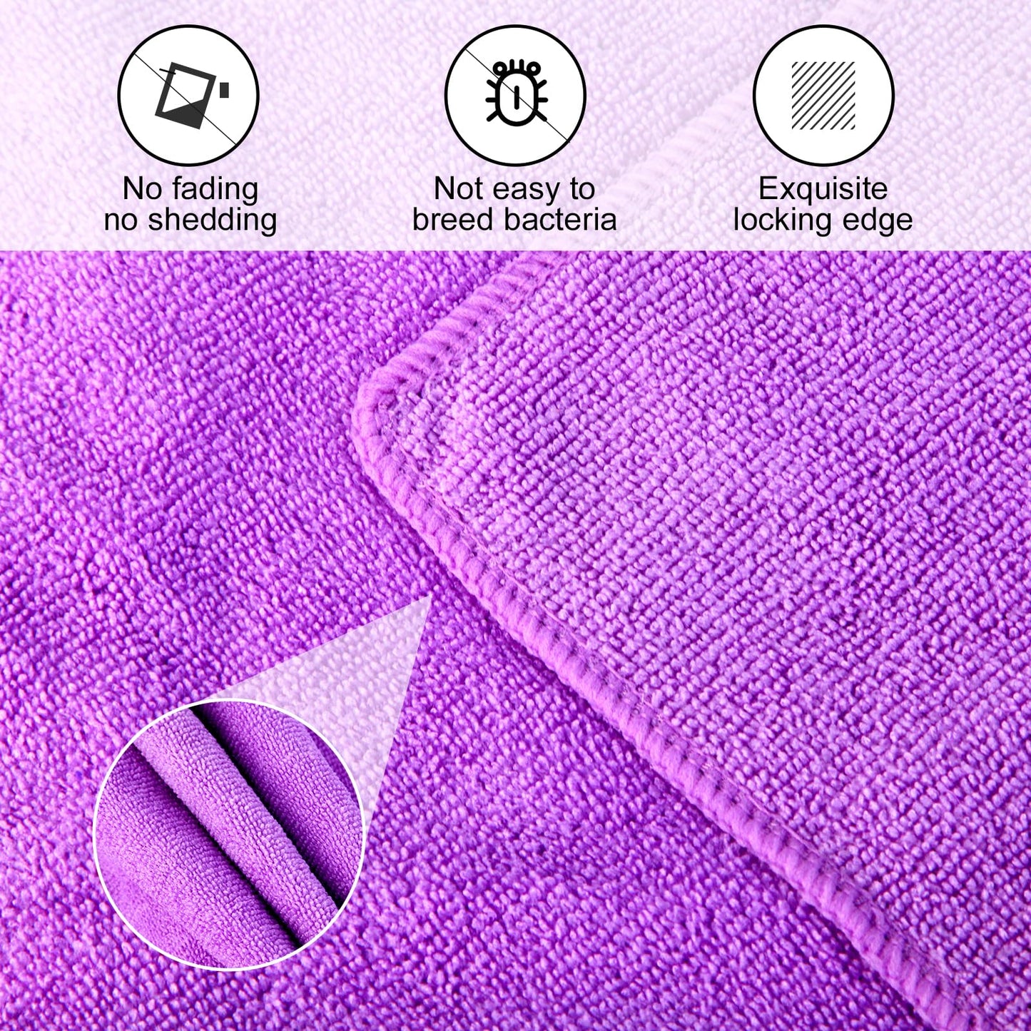 Wmiyafff Microfiber Gym Towel Set for Sports Fitness, Yoga, Workout, Soft and Quick-Drying Gym Towels for Women Men (3 Pack, Grey+Blue+Purple)