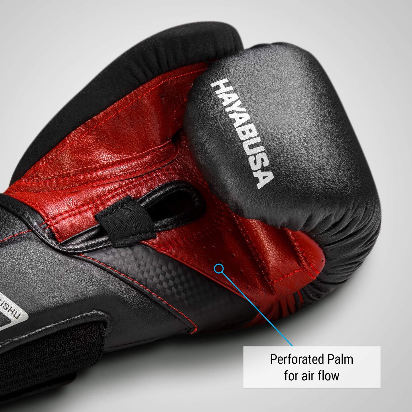 Hayabusa T3 Boxing Gloves for Men and Women Wrist and Knuckle Protection, Dual-X Hook and Loop Closure, Splinted Wrist Support, 5 Layer Foam Knuckle Padding - Black/Red, 12 oz