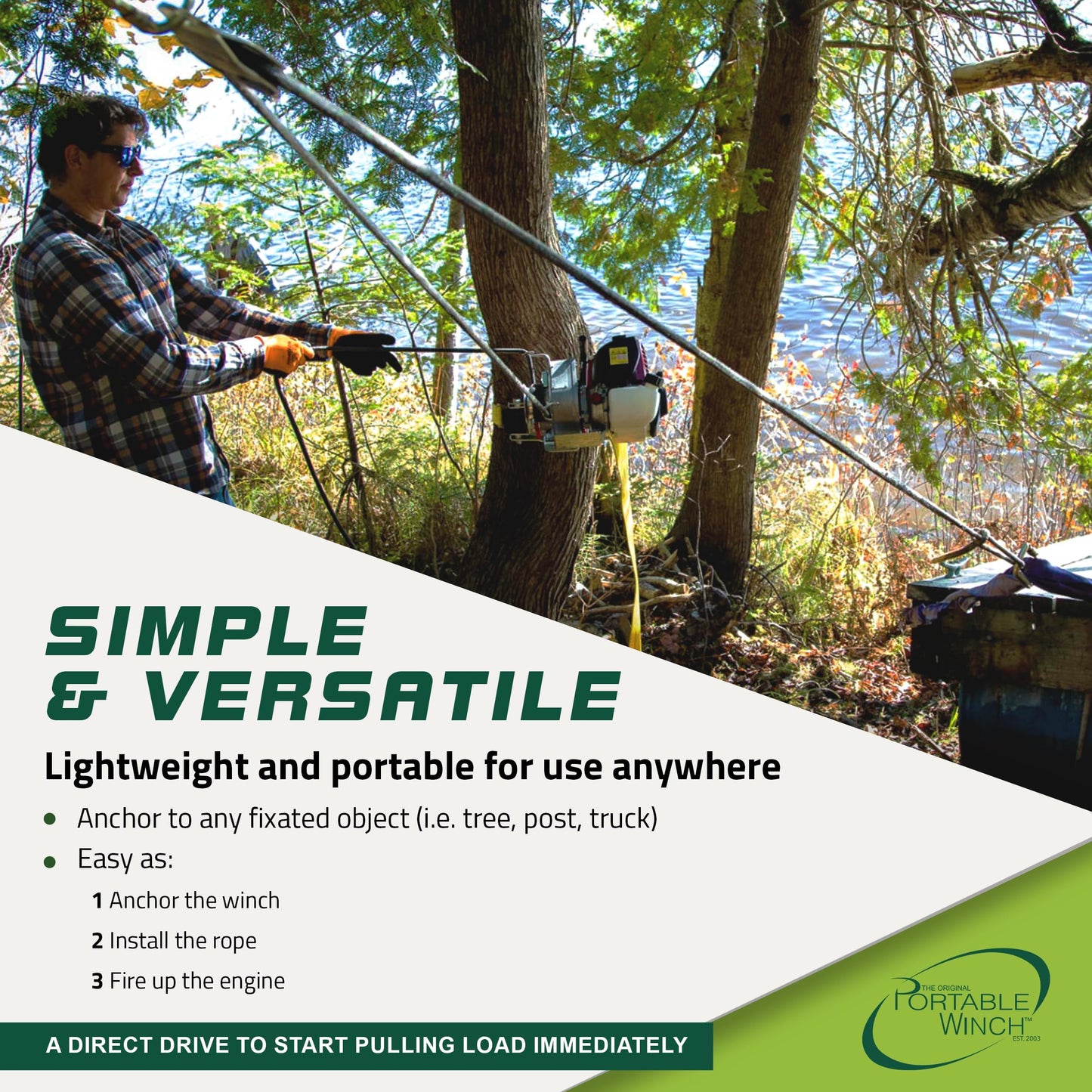Portable Gas Winch - PCW3000 by Portable Winch Co.