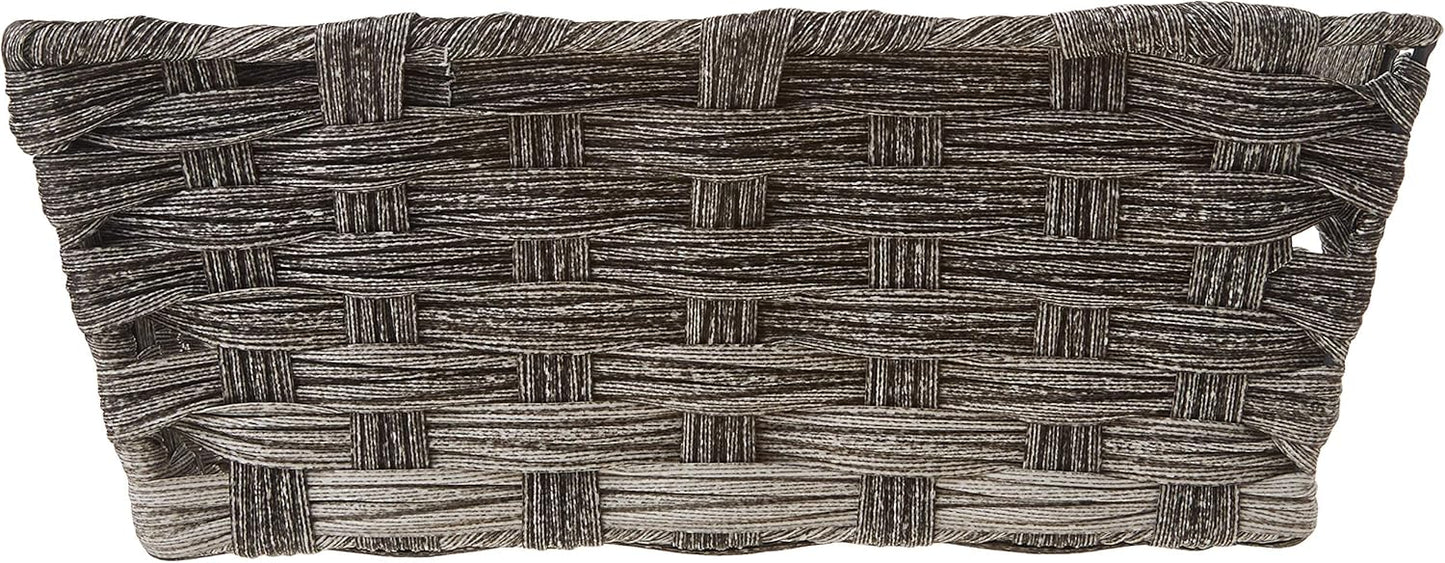 Whitmor Gray Wash Split Rattique Small Shelf Tote - Stylish Storage Solution for Home Organization