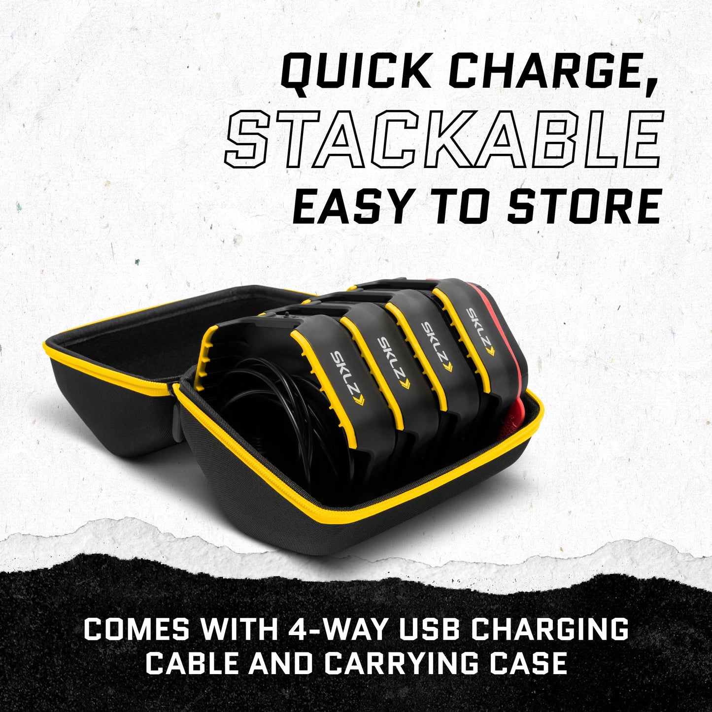 SKLZ Reactive Flash LED Training Pods – Reaction Time, Agility, and Cognitive Training Tool with 4 Games – Multi-Directional Activation, Durable Design for Speed and Hand-Eye Coordination