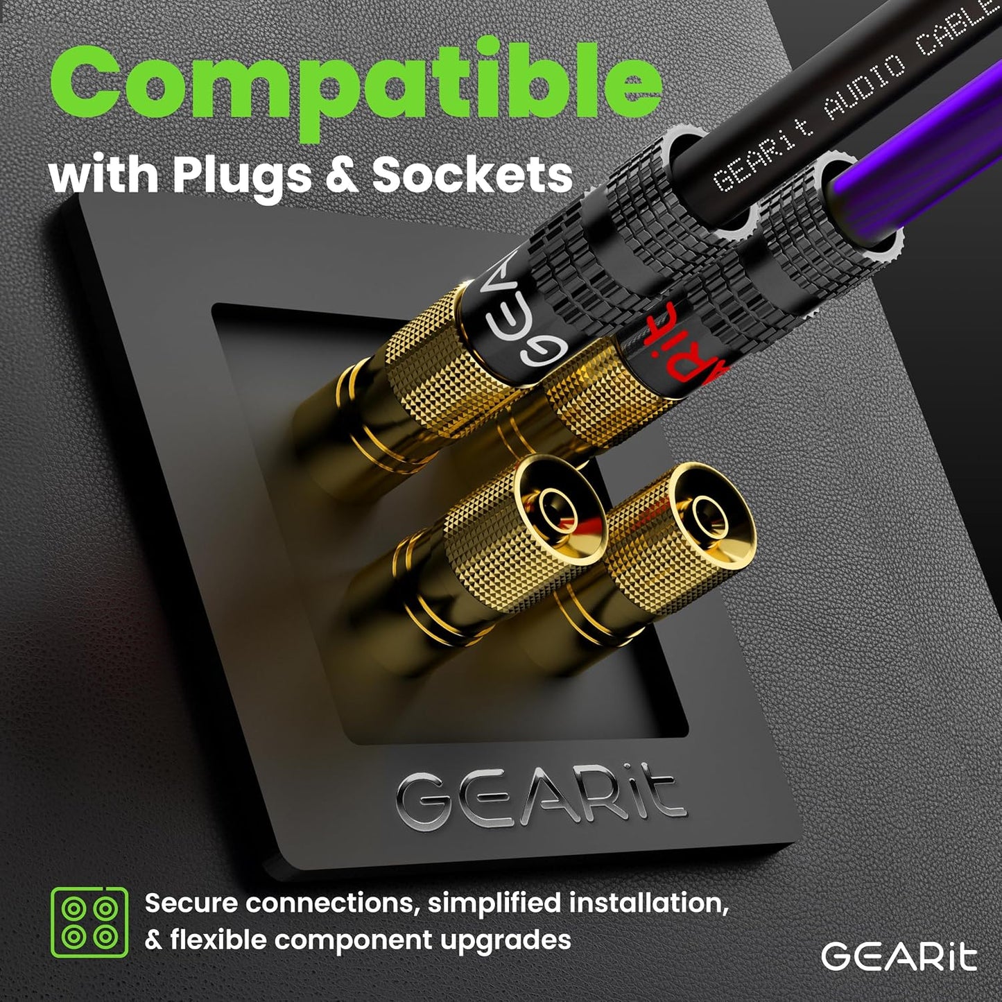 16 100 ft,16 GEARit Gauge Speaker Wire Gauge Wire with Foot Markers & Polarity Markings,Flexible Speaker Cable for Car