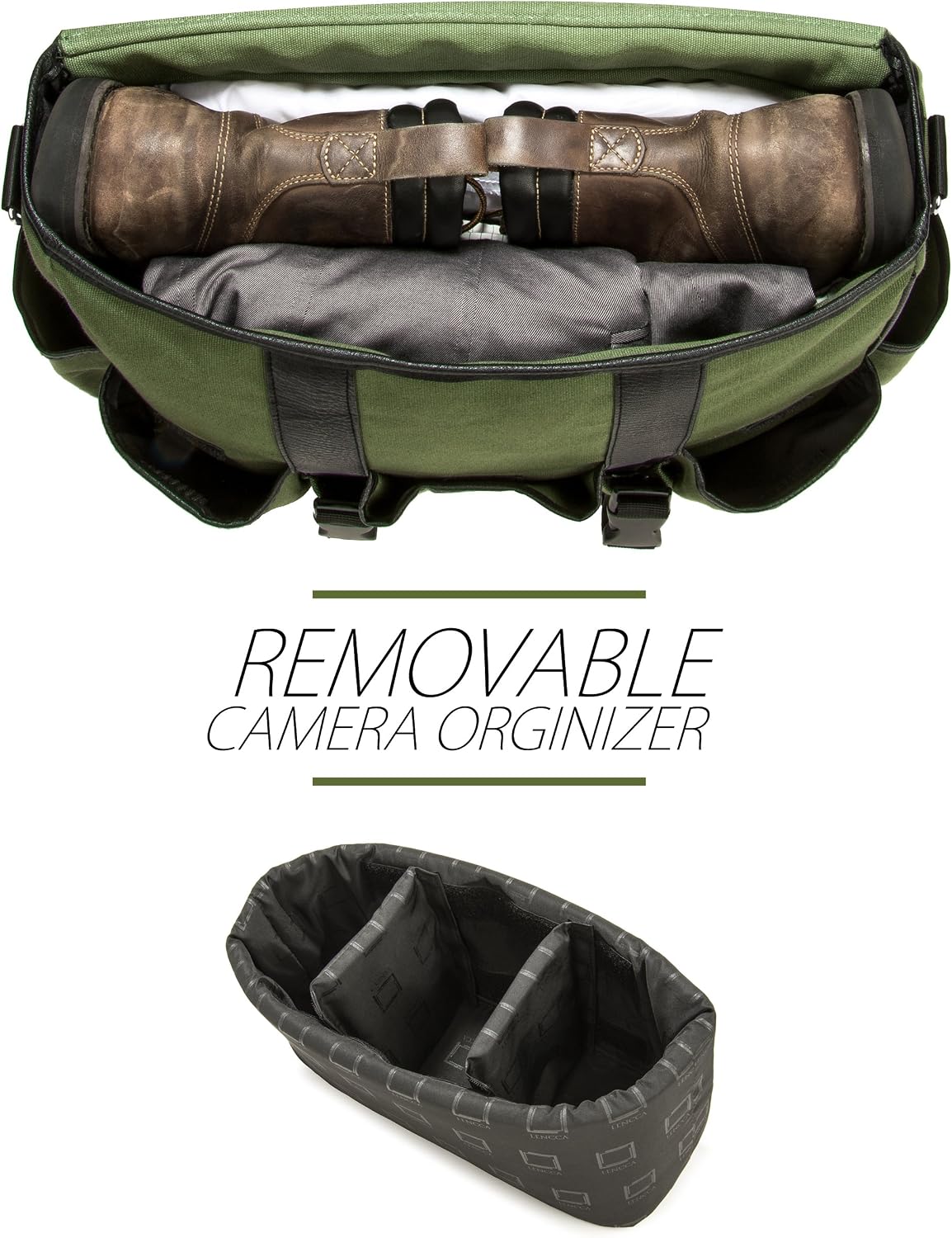 Lencca Waterproof Shoulder Messenger Camera Bag with Laptop Compartment for DSLR, Mirrorless Cameras