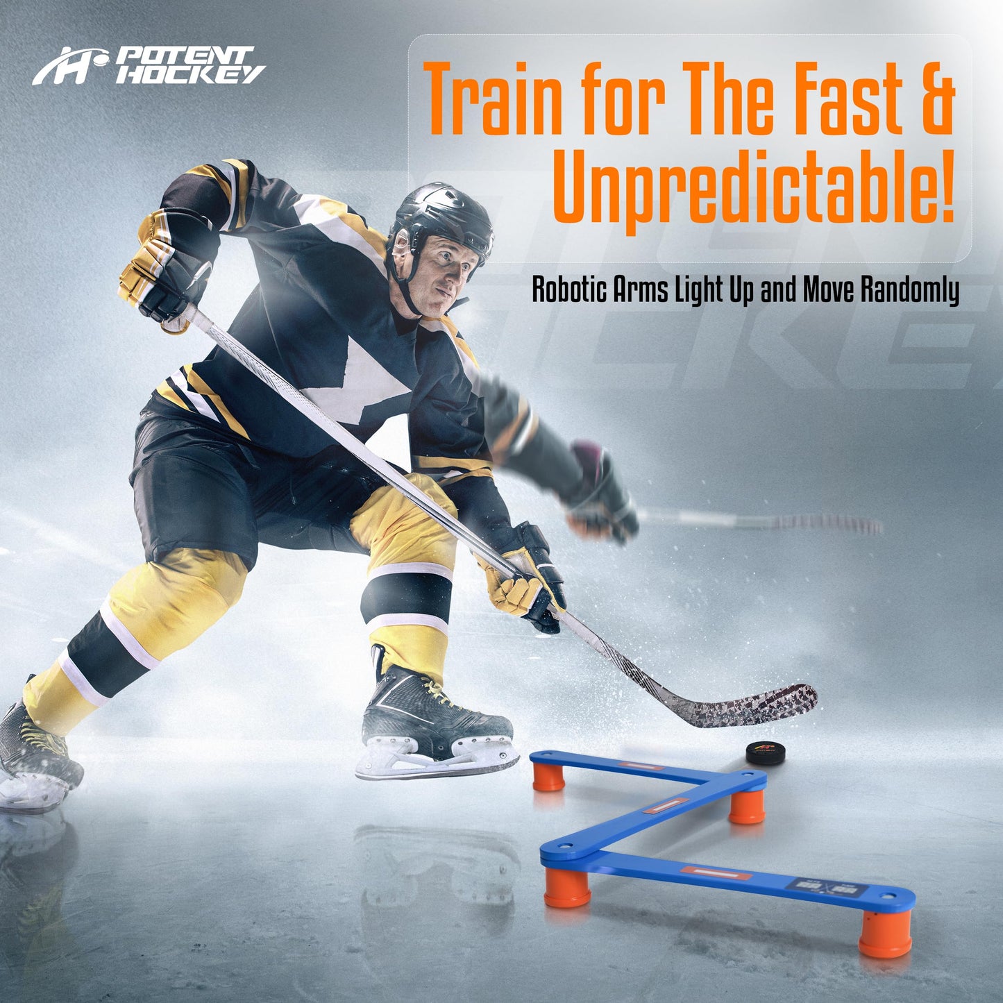 Next-Gen Robotic Stickhandling Trainer – Razor Dangler 2.0 by Potent Hockey - Advanced Hockey Training Equipment to Improve Stick Handling, Puck Control, Speed & Reaction Time