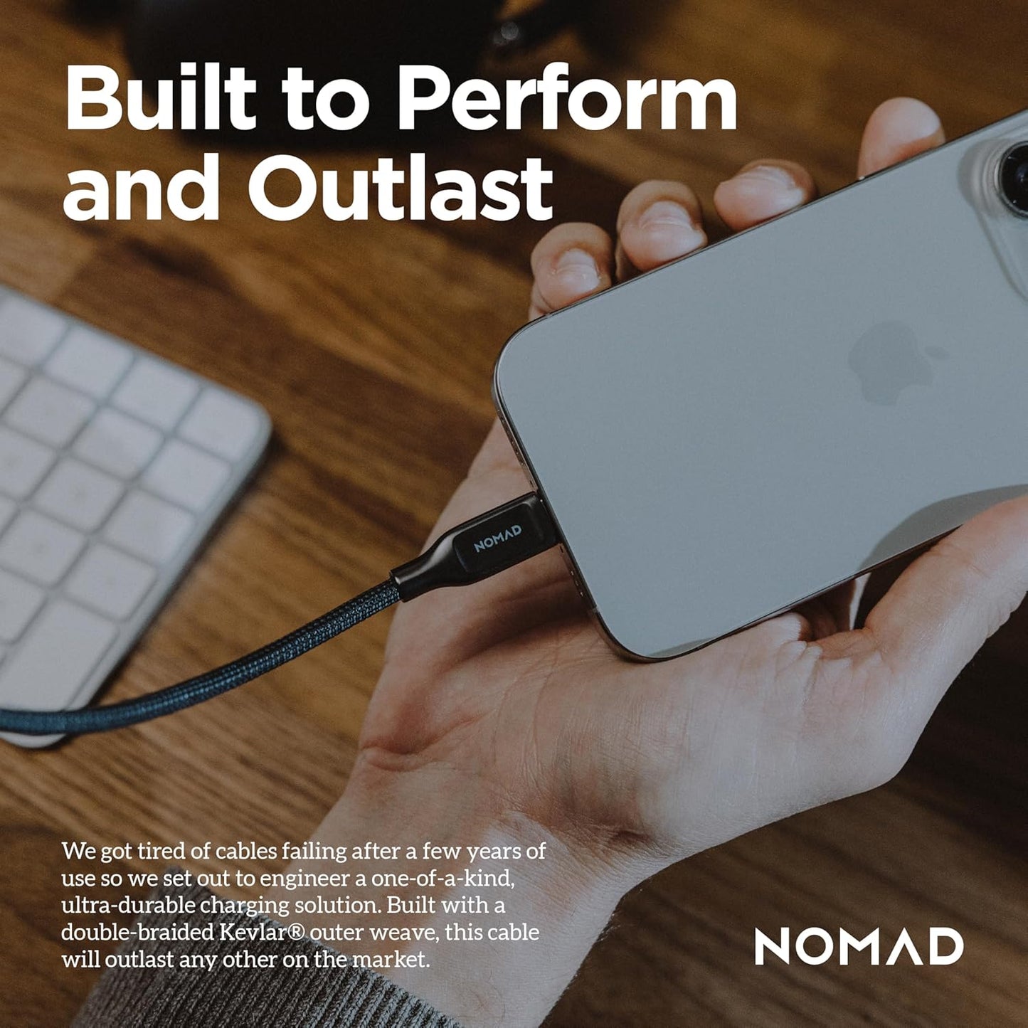 V3, 1.5M NOMAD USB-C Cable Carbide USB-C Built with Kevlar, USB Type C to USB Type C Cable Fast Charging