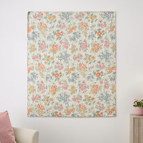 Greenland Home Chloe Reversible Modern Floral Quilted Cotton Quilted Throw Blanket, 50" x 60"