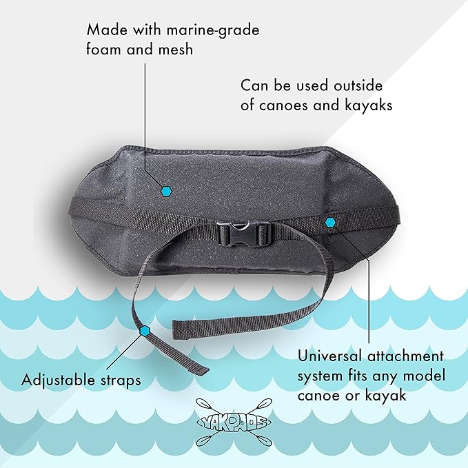 Lumbar Cushioned Seat Pad, Gel Seat Pad for Kayaks, Portable Seat Cushion for Outdoor Watersports and Recreation - Cascade Creek (Lumbar)