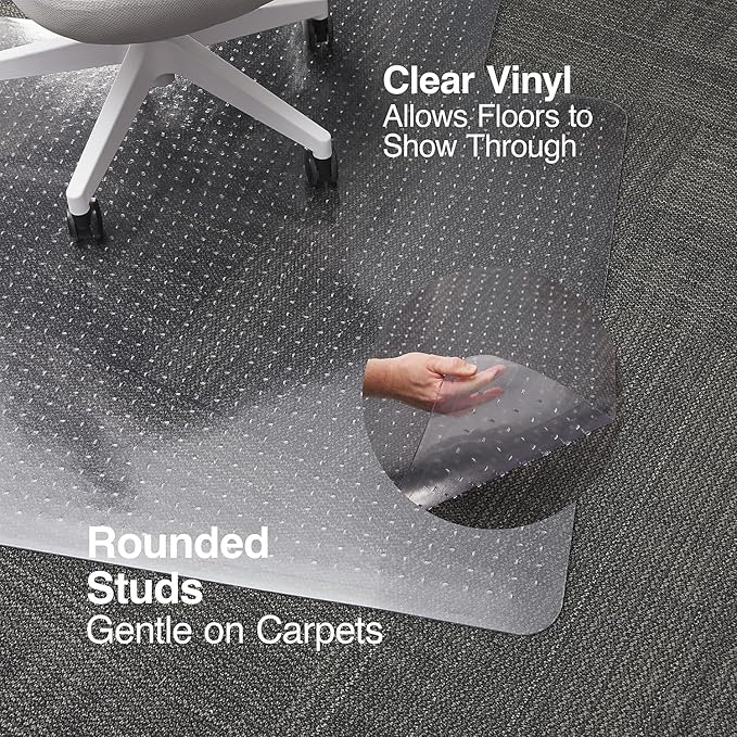 Staples Carpet Chair Mat with Lip, 45" x 53'', High-Pile, Clear (20362-CC)