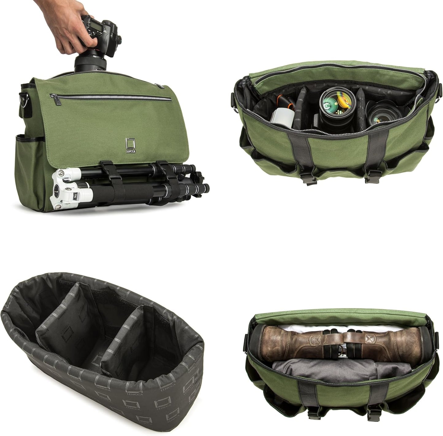 Lencca Waterproof Shoulder Messenger Camera Bag with Laptop Compartment for DSLR, Mirrorless Cameras