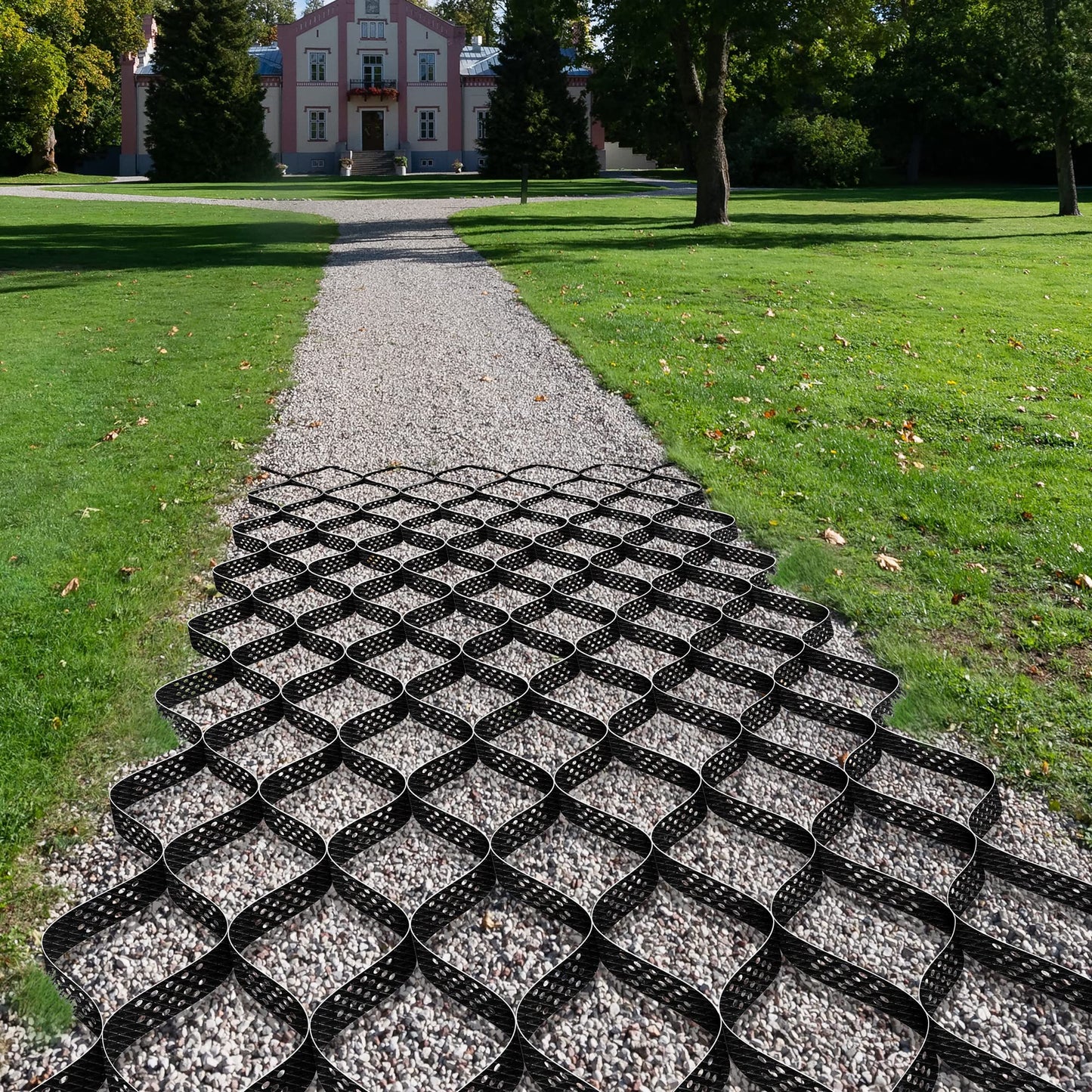 VIVOSUN 3’’ Depth Ground Grid, 6.5 x 17 ft, High-Density HDPE Geo Cell, 1885 lb per sq ft Load, Foldable & Tensile, Easy Installation with Gloves, Ideal for Gardens, Driveways, Pathways, Slopes