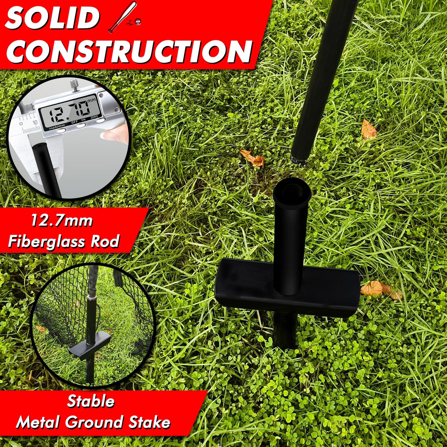 Hazacl Baseball Batting Cage for Backyard, Softball Cage Batting Net Portable with Carrying Bag Detachable Door with Hitting Target for Batting Training Pitching Practice (22 ft)