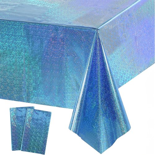 GREATRIL Blue Table Cover | Frozen & Ocean Theme Party Decoration | 54" x 108" - 2 Packs