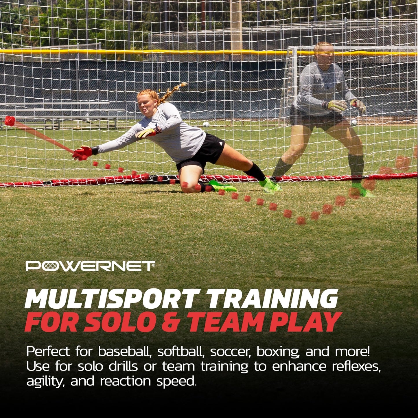 PowerNet Reaction Balls, Reflex & Agility Trainer, Hand-Eye Coordination Training, Reaction Speed Training Equipment, Baseball Softball Soccer and Boxing Reflex Ball (2-PK)