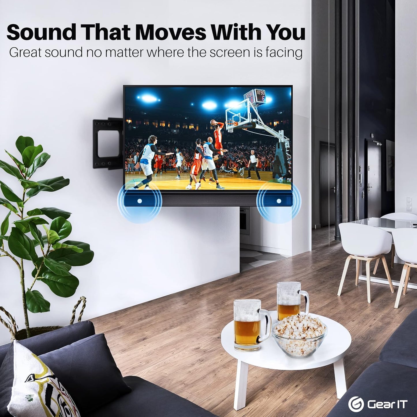 GEARit 22 lbs) Sound Bar Mount, Soundbar TV Bracket (Up to Mount Top or Bottom or Wall Hold, Height and Depth