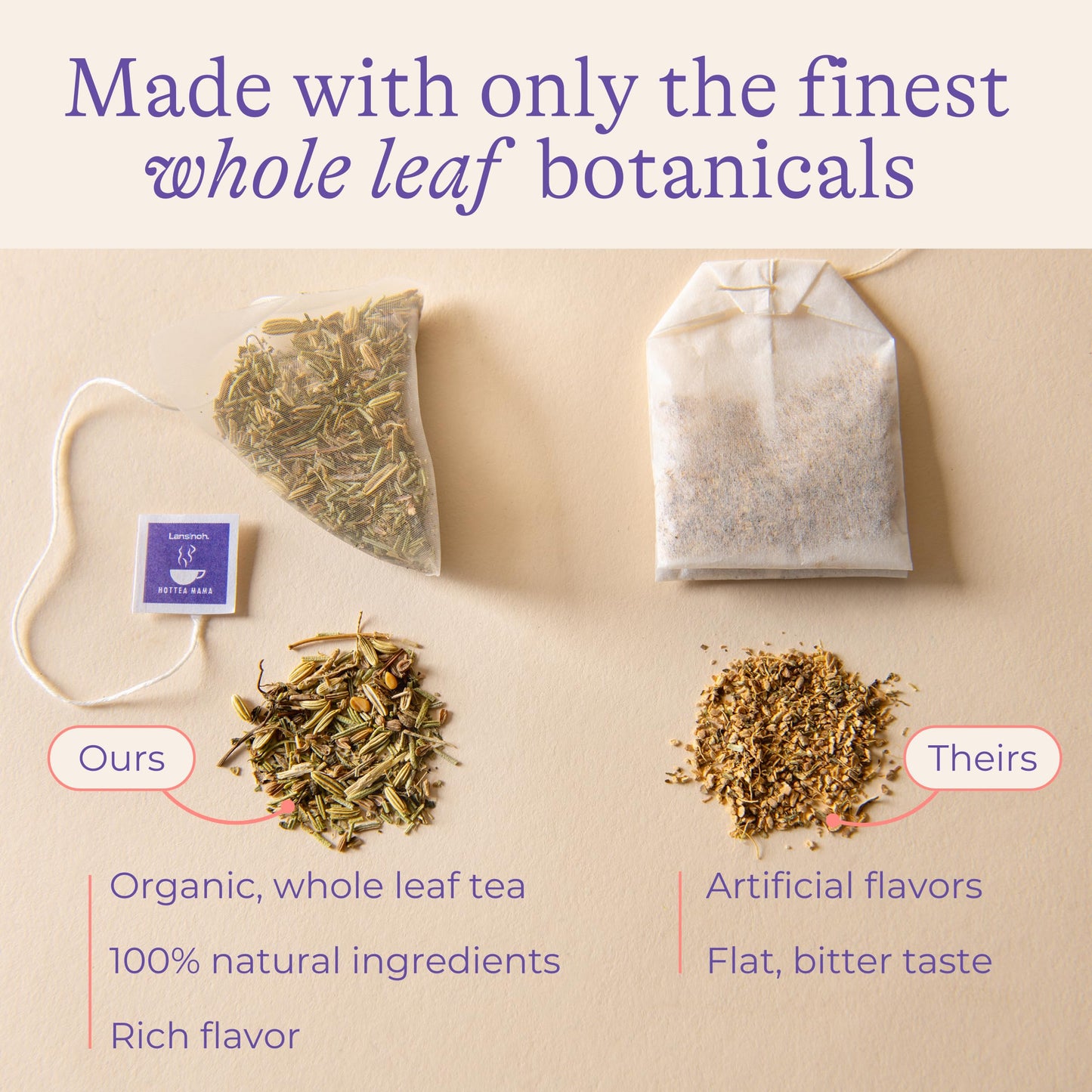 Lansinoh + HotTea Mama Milk's Up Lactation Support Tea with Fenugreek, Fennel, Anise Seed, Caffeine-Free, Sugar-Free, Postpartum Essentials for New Moms, Includes 14 Tea Sachets