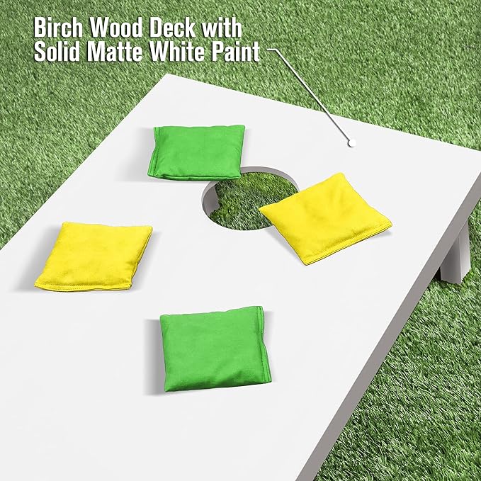 GoSports 4 ft x 2 ft Regulation Size Wooden Cornhole Boards Set - Includes Carrying Case and Over 100 Optional Bean Bag Colors