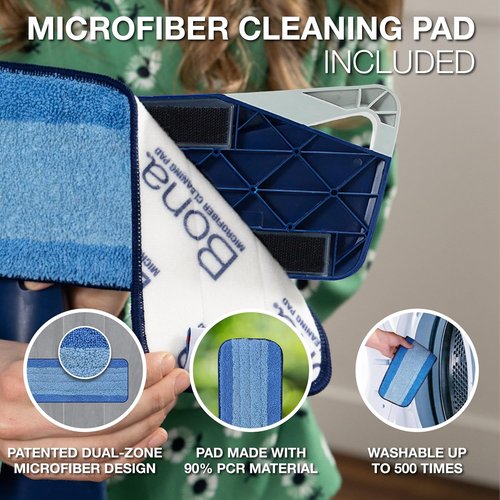 Bona Multi-Surface Floor Spray Mop - Includes Cleaner Concentrate & Washable Microfiber Pad | For Stone, Tile, Laminate & Vinyl Floors