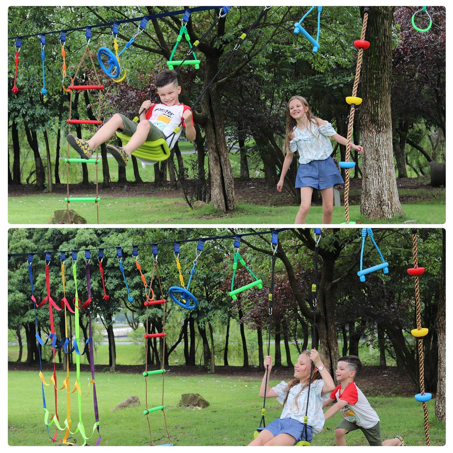 Rainbow Craft Ninja Slackline Buckle Straps - 8pc Removable Hanging Loops for Ninja Obstacle Course Training, Attaching Ninja Obstacle Accessories - Durable Buckle Straps - Blue Color