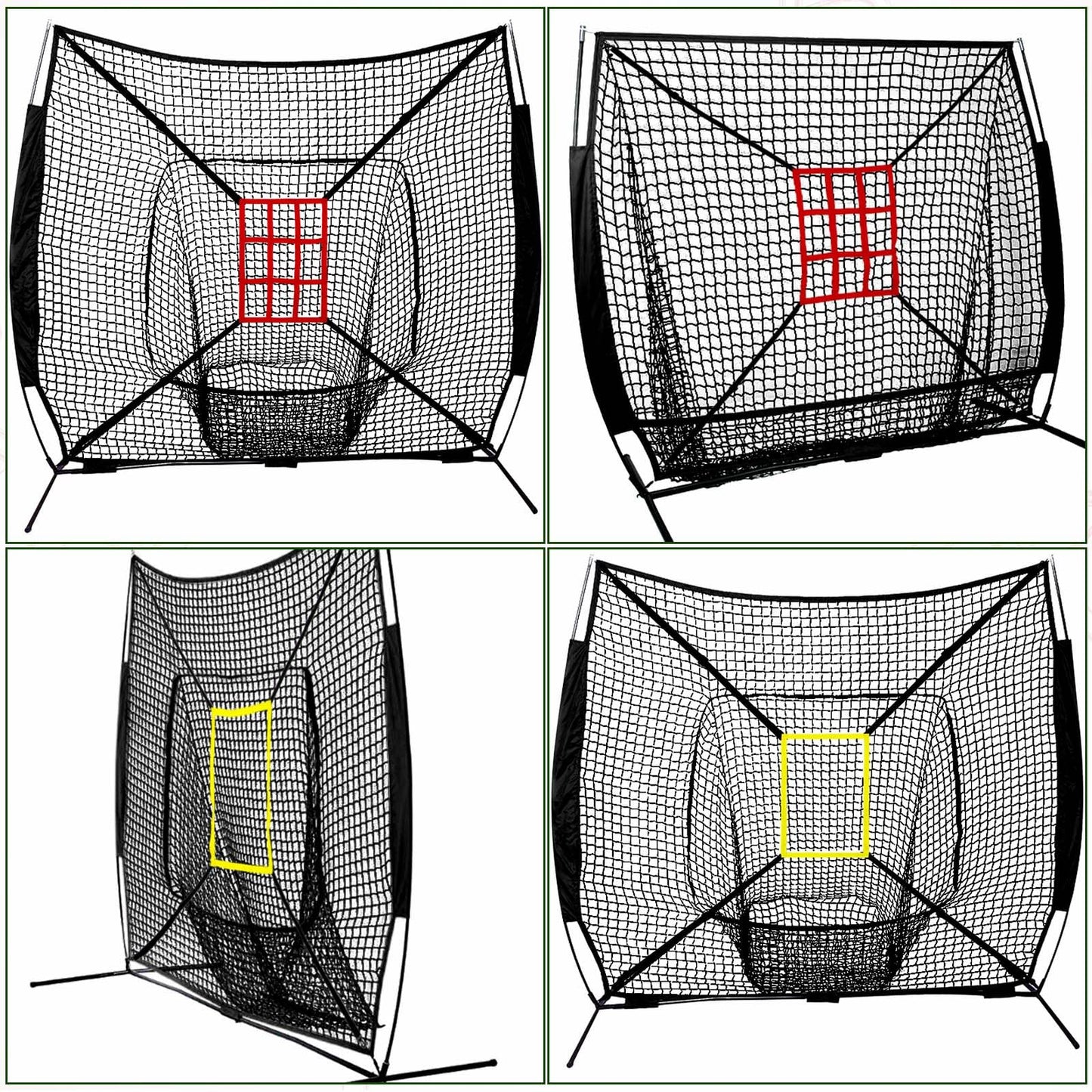Leyndo 2 Pcs Adjustable Strike Target for Baseball Net Practice Throwing Hitting Strike Zone Accuracy Full and 9 Pocket Pitching Target Team Training Aid for 6 x 6, 7 x 7, 8 x 8 ft Nets