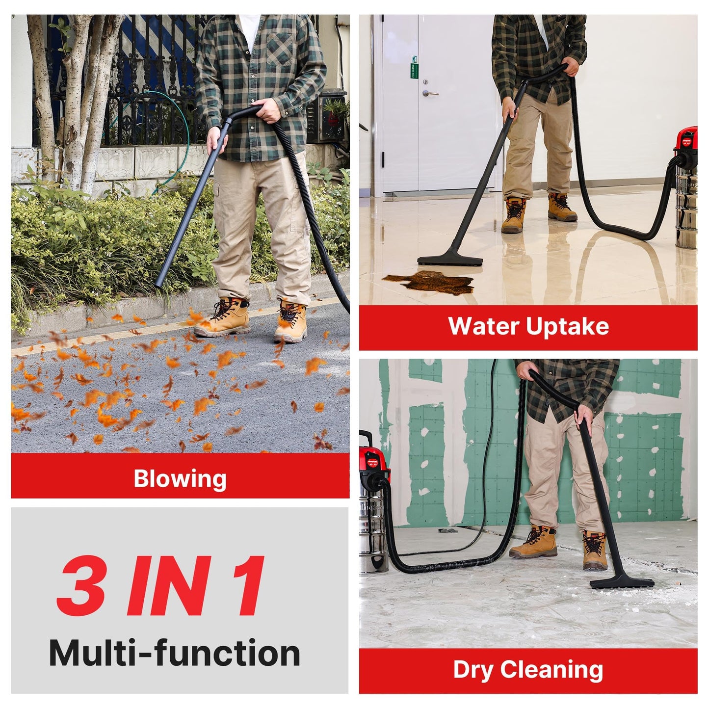 Shop-Vac 6 Gallon 4.0 Peak HP Wet/Dry Vacuum 1-1/4’’ Swivel Brush, 2 Pack