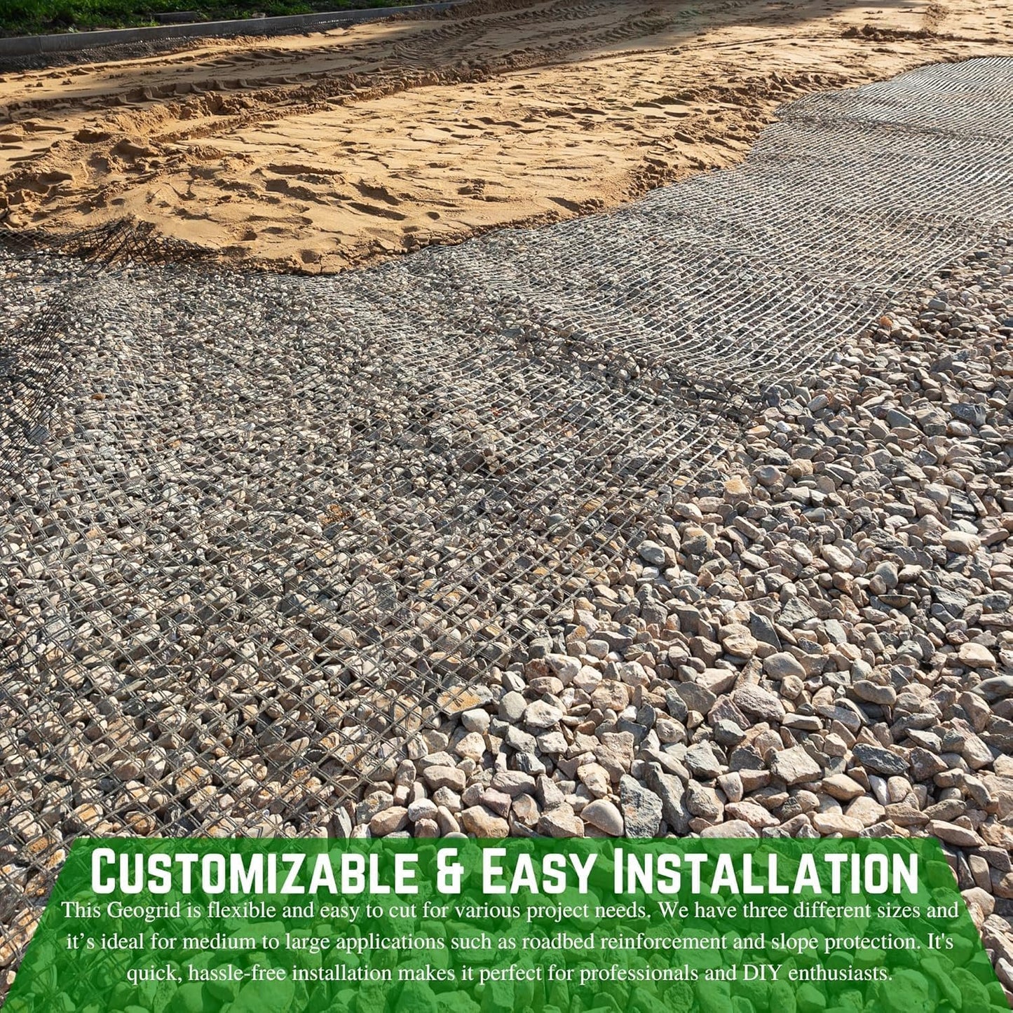 Farm Plastic Supply - Black Retaining Walls - Geogrid, Geocell, Geogrid Retaining Walls, StrataGrid Geogrid, Sub-Grade Stabilization, Soil Reinforcement, Slope Stabilization (1, 4' x 50')