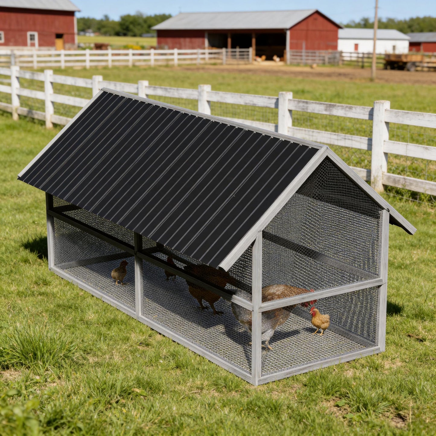 HDSTORZON 20pcs Metal Roof Panels, 42.5" x 18" Corrugated Galvanized Steel Roofing Sheets, Anti-Rust & UV-Resistant, Metal Roofing Panels with Screw for Barns, Garages, Patios, Chicken Coop