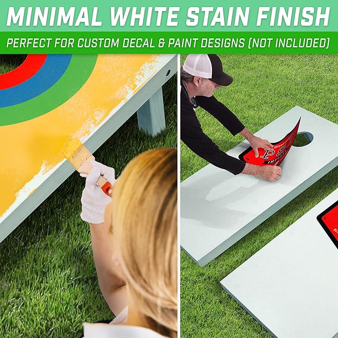 GoSports 4 ft x 2 ft Regulation Size Wooden Cornhole Boards Set - Includes Carrying Case and Over 100 Optional Bean Bag Colors