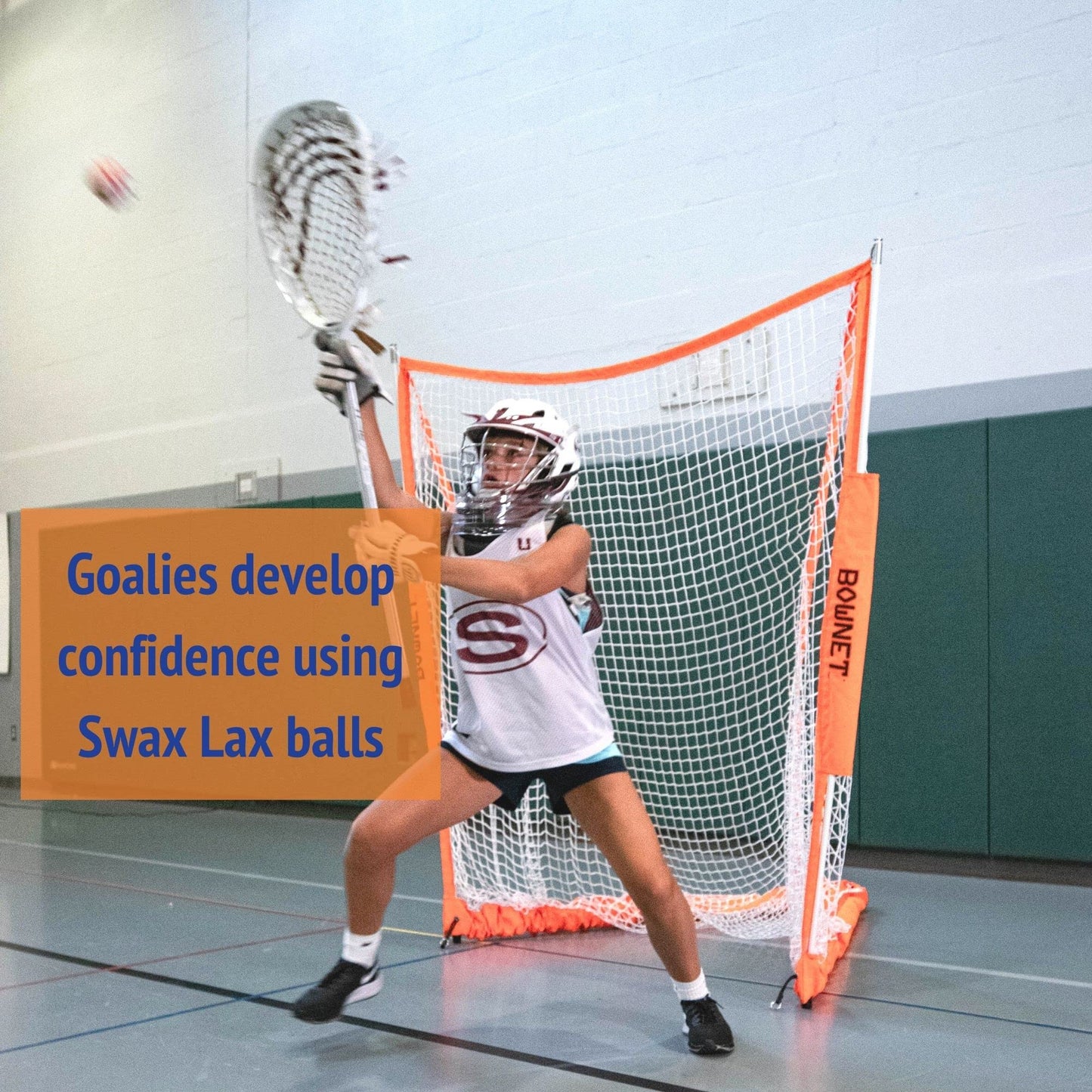 SWAX LAX Lacrosse Training Ball - Indoor Outdoor Practice Less Bounce & Rebounds (1 Orange)