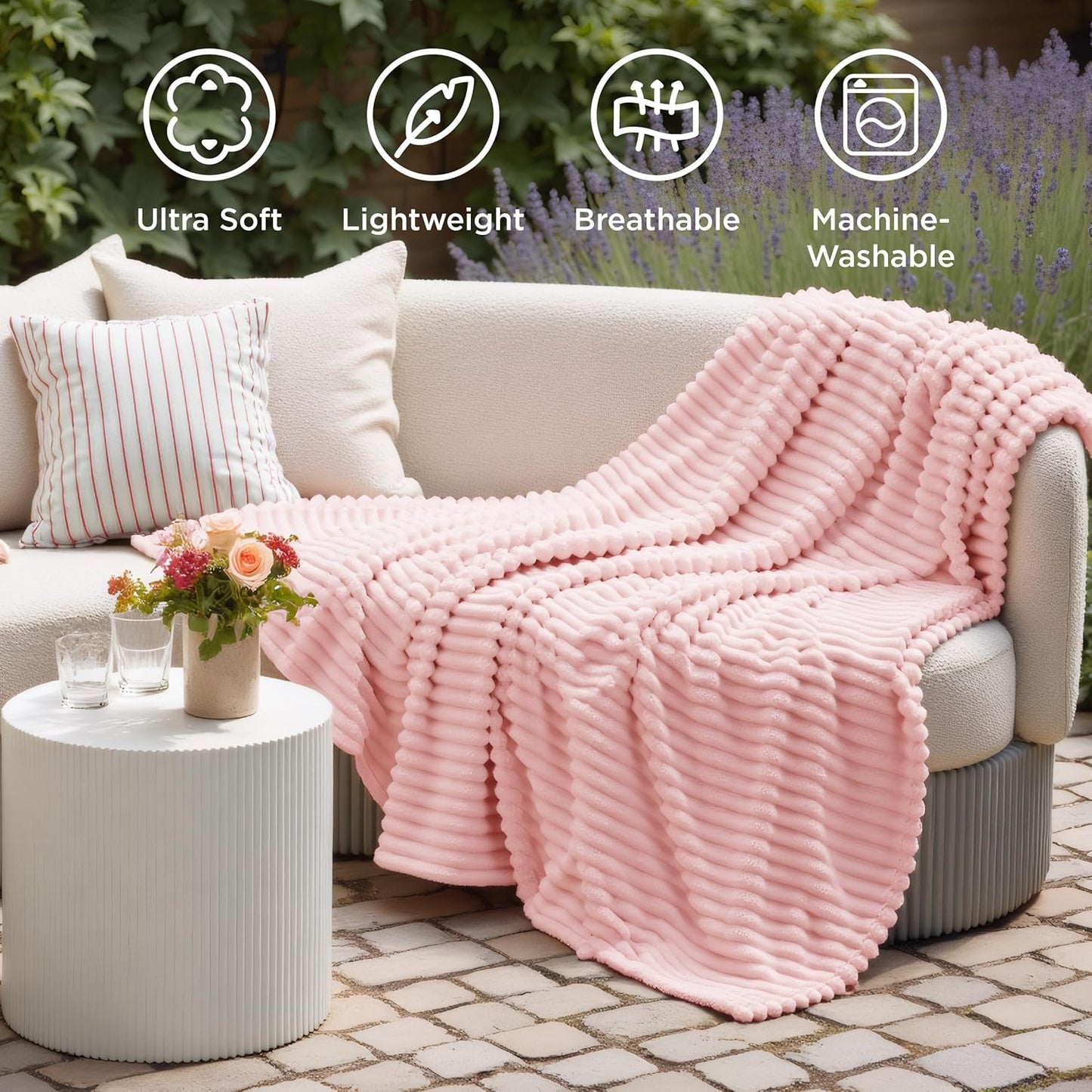 Bedsure GentleSoft Twin Fleece Blanket - Super Soft Coral Pink Cozy Throw for Women | 60x80 Inches