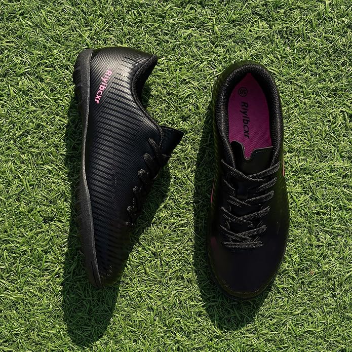 Women Soccer Cleats Lace-Up Turf Football Shoes Indoor Outdoor Low-Top Fustal Soccer Training