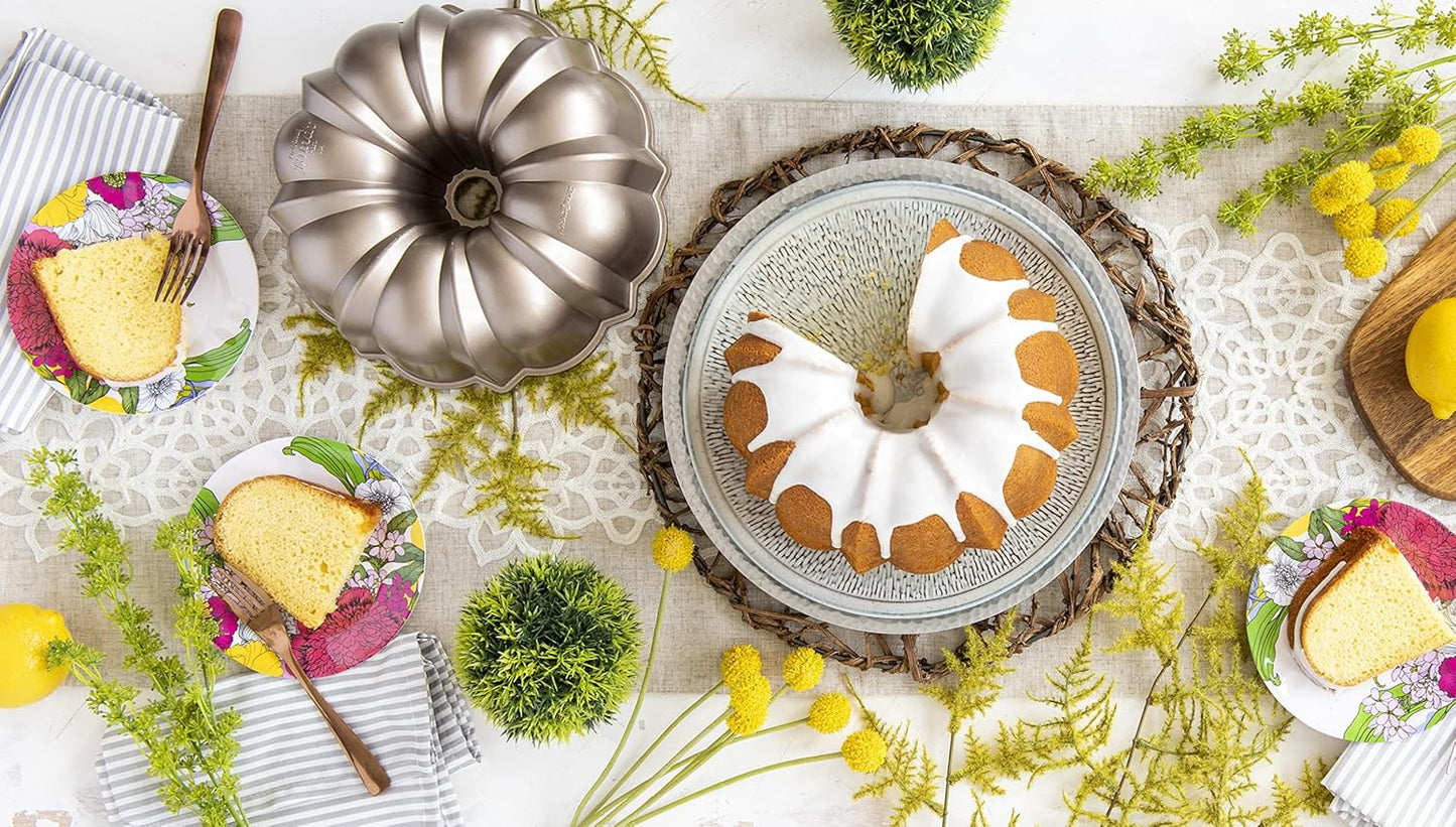 Nordic Ware 12-Cup Bundt Pan - Classic Toffee Finish for Perfectly Shaped Cakes