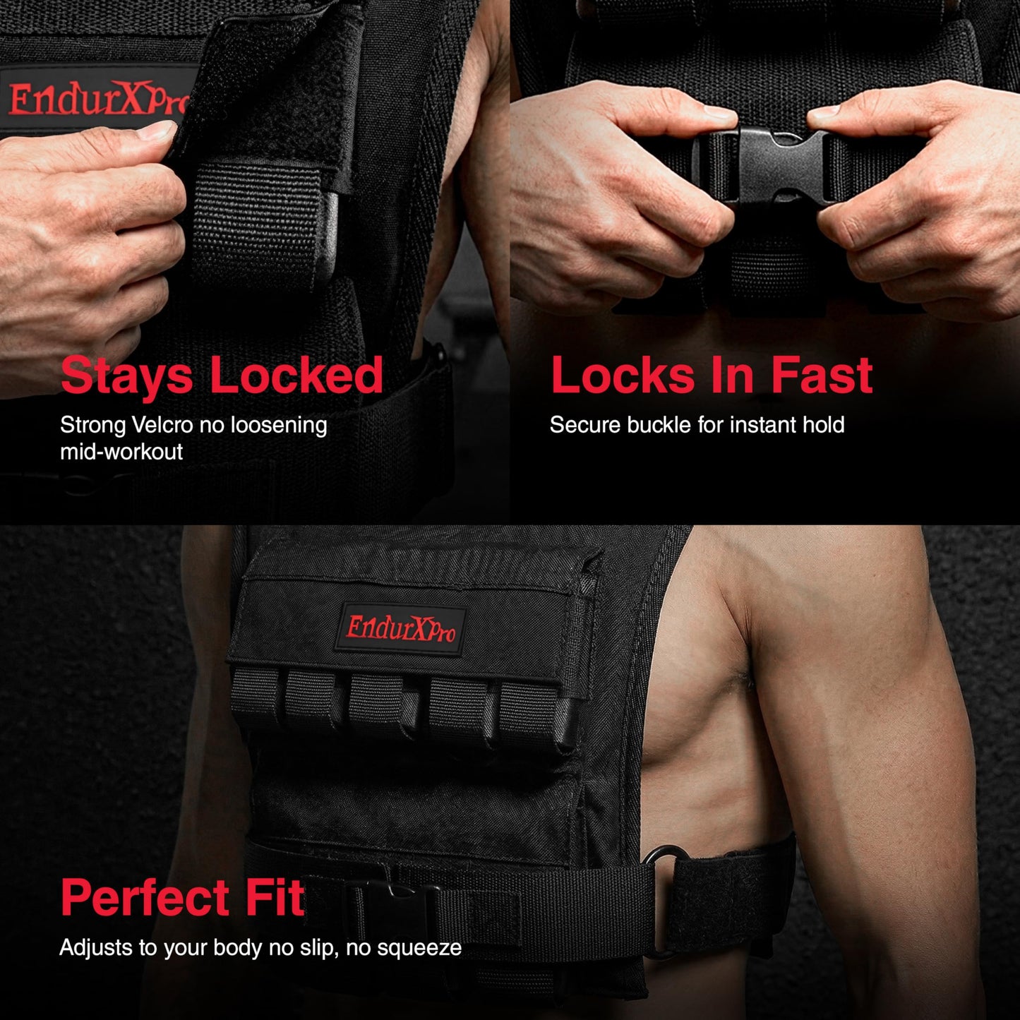 EndurXpro Weighted Vest for Men & Women | Adjustable Weight Vest 25 lbs/35 lbs/45 lbs with Removable Iron Weights, 1000D Cordura Weighted Training Vest for Rucking, Running & Strength Training