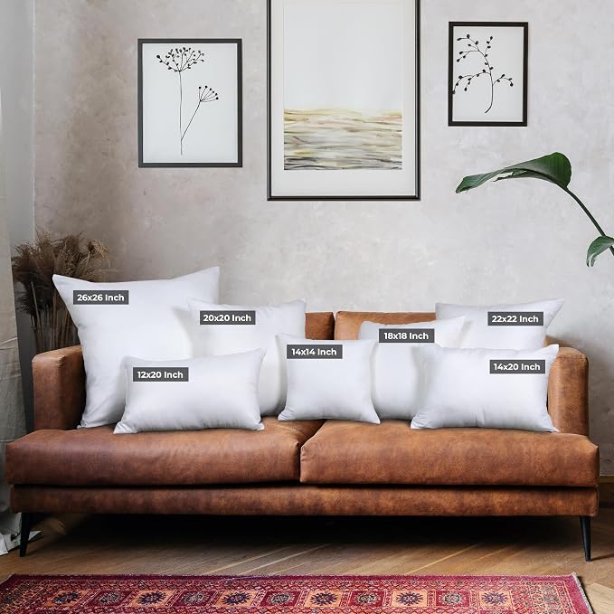 Utopia Bedding Throw Pillows Insert (Pack of 4, White) - 26 x 26 Inches Bed and Couch Pillows - Indoor Decorative Pillow