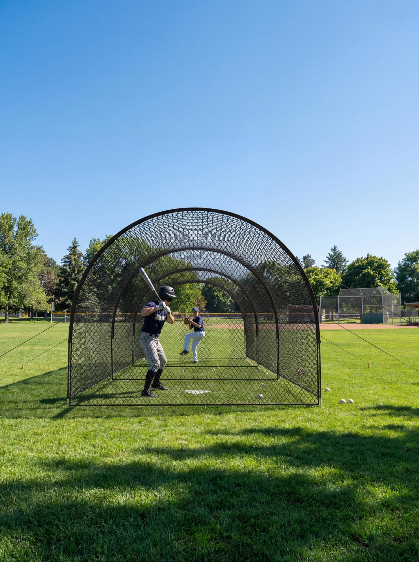 Garvee 33Ft Baseball Batting Cage, Baseball Training Equipment Netting Cages, with Frame & Net – Practice Hitting, Pitching & Golf in Backyard or Field
