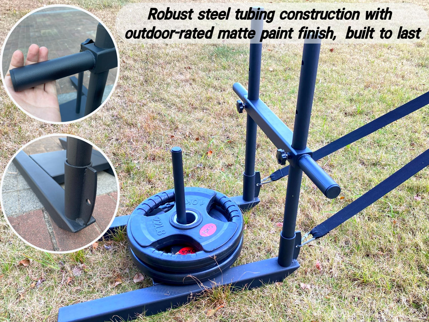 shikoyi Weight Sled for Training Adjustable Handle Push-Pull Workout Sled Fitness Sled for Athletic Exercise, Speed Improvement and Strength Training