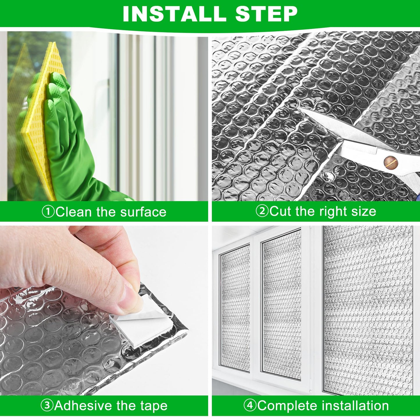 24P Garage Door Insulation Panels Kit 0.24"T Double Bubble Reflective Aluminum Foil 6MM Sheet Thermal Pre-Cut Insulation Shield 240 Tapes Winter Cold and Summer Heat for Attic Garage Wall (24" x 48")