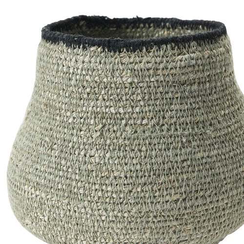 Bloomingville Hand-Woven Seagrass, Grey & Black Basket, AH1801
