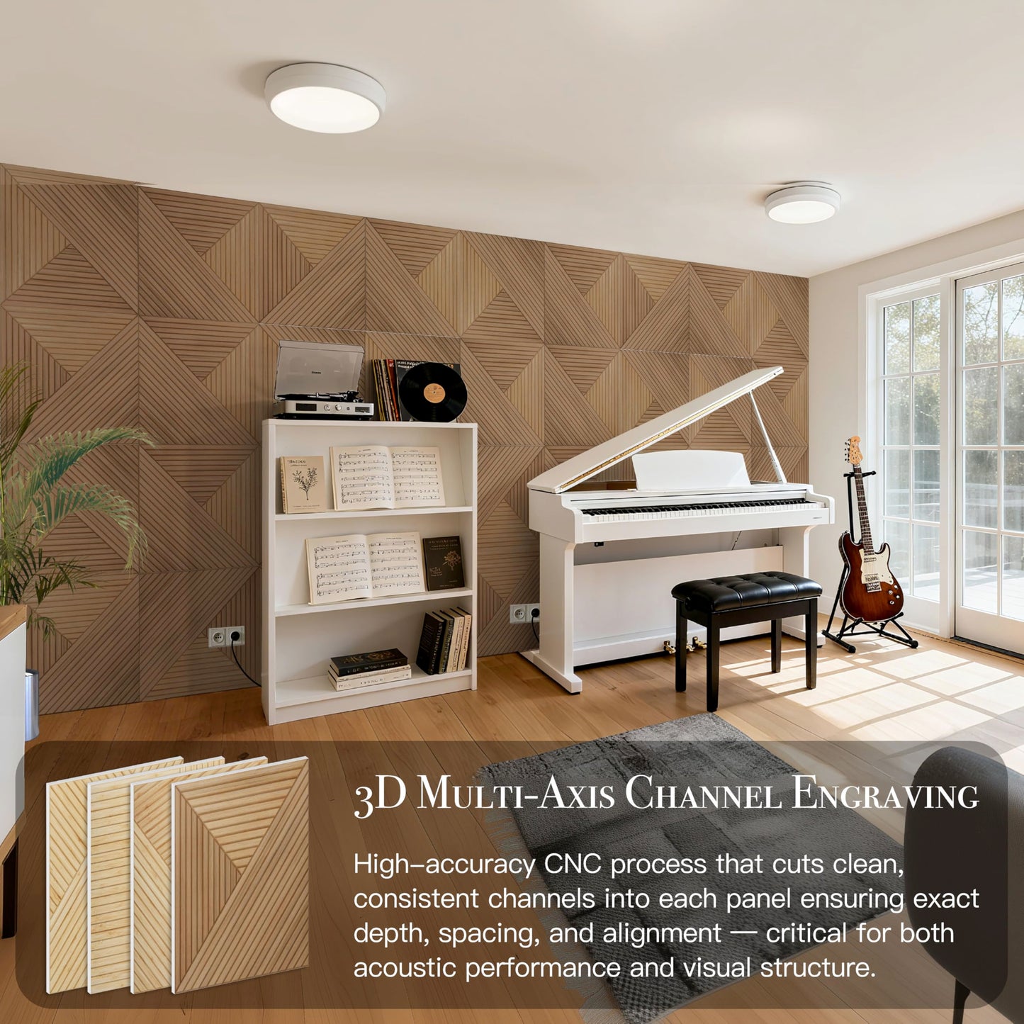 Soon Global Acoustical Wall Panels, 6-Piece 23.62 X 23.62 Inches Art Acoustic Panels, Decorative Acoustic Panels, Acoustic Wall Panels, Sound Absorbing Wall Art, Arcadian Vortex
