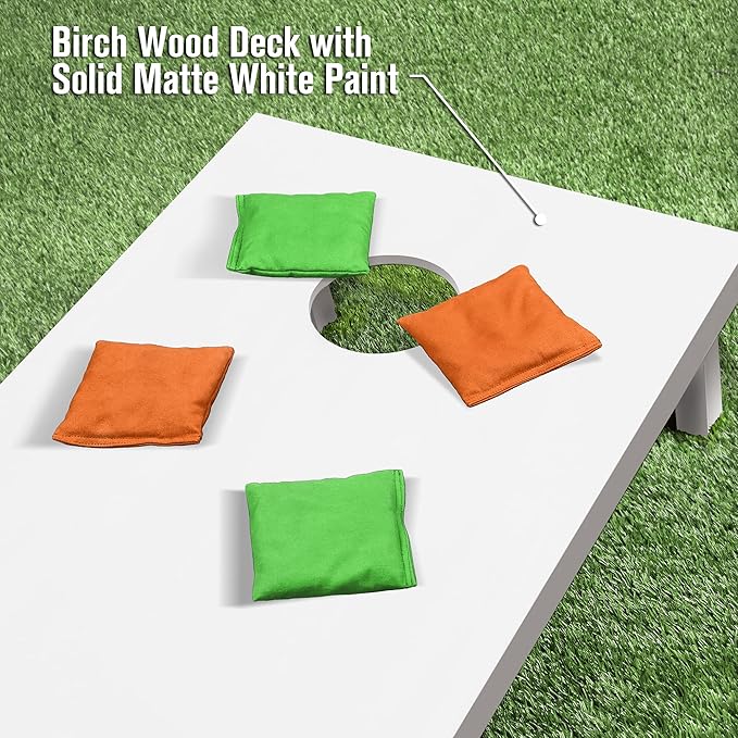 GoSports 4 ft x 2 ft Regulation Size Wooden Cornhole Boards Set - Includes Carrying Case and Over 100 Optional Bean Bag Colors