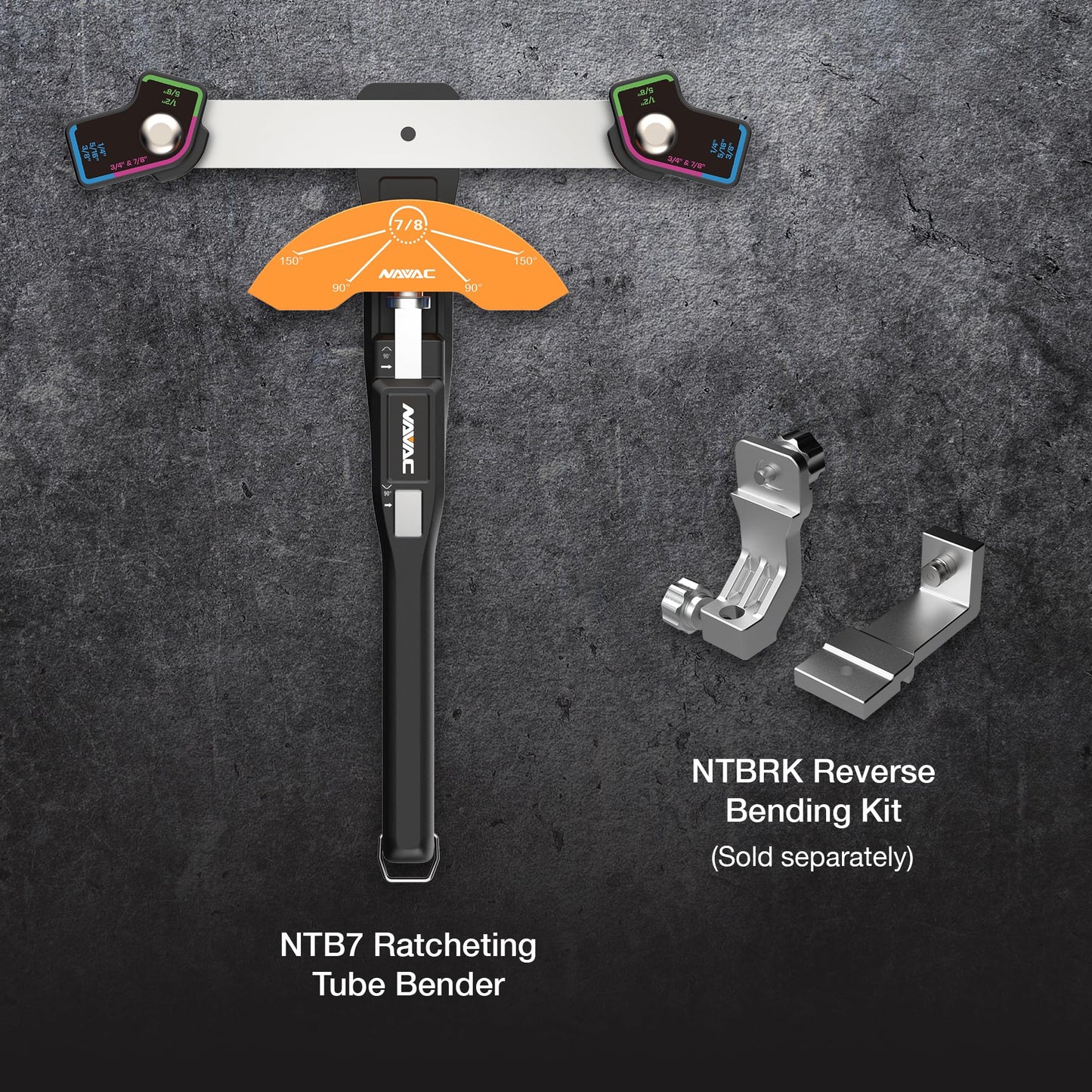 NAVAC NTB7 Ratcheting Tubing Bender for HVAC - Soft Copper Bender for Sizes 1/4, 5/16, 3/8, 1/2, 5/8, 3/4, 7/8 Inch OD