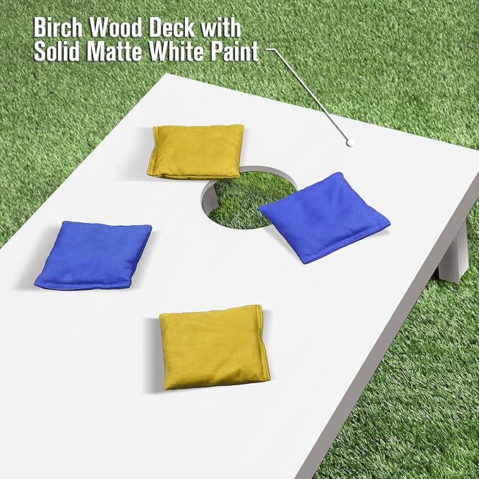 GoSports 4 ft x 2 ft Regulation Size Wooden Cornhole Boards Set - Includes Carrying Case and Over 100 Optional Bean Bag Colors