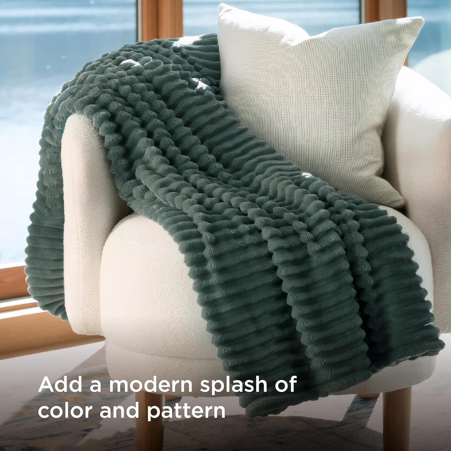 Bedsure GentleSoft Twin Blanket - Cozy Mallard Green Throw for Women | Soft, Large 66x90 Inches
