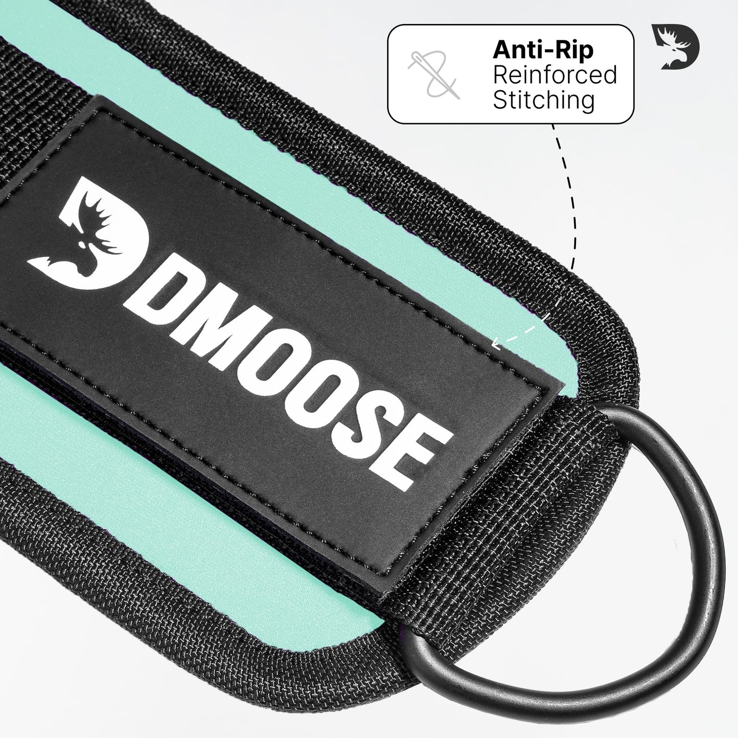 DMoose Ankle Strap for Cable Machine - One Size Fit with Premium Padding, Workout Kickback Ankle Cuffs, Ankle Bands for Working Out, Booty Workouts, Leg Extension, Hip Abductors & Lower Body Exercises