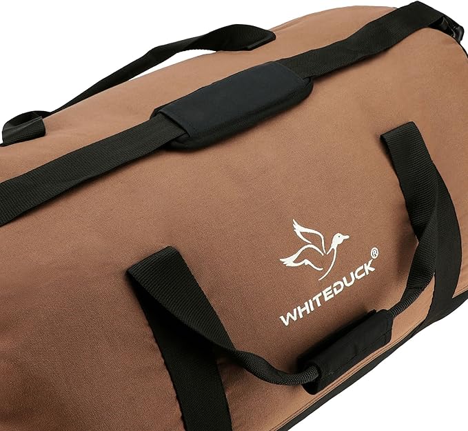 WHITEDUCK Heavy Duty Canvas Duffel Bag for Men and Women - Foldable Military Army Style Duffel Bag, with Full Length Zipper- Outdoors, Travel, Gym & Storage
