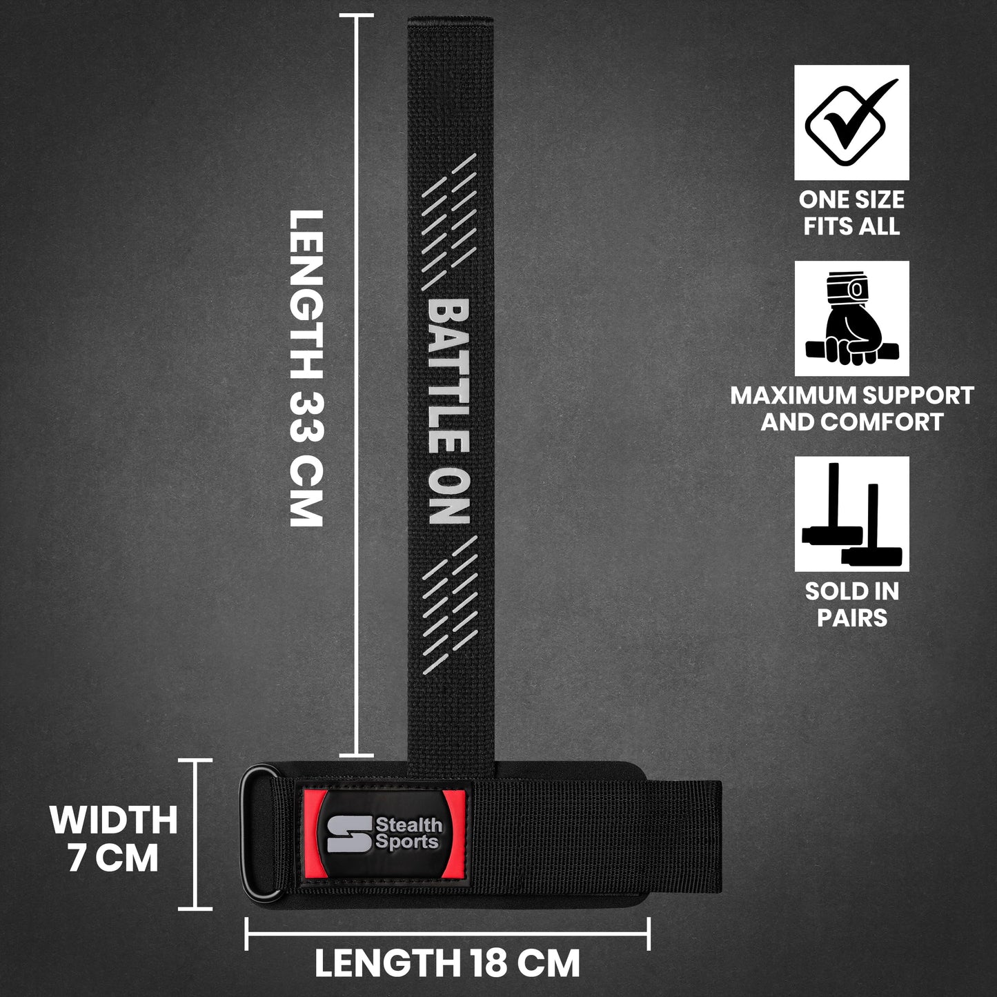 Stealth Sports Weight Lifting Straps – Wrist Wraps Straps for Weightlifting, Fitness, Powerlifting, Bodybuilding – Anti-Slip Deadlift Straps – Heavy-Duty Wrist Wraps with Neoprene Padding